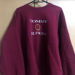 トミーヒルフィガー(TOMMY HILFIGER)のトミー　トレーナー　バーガンディ　パーカー(スウェット)