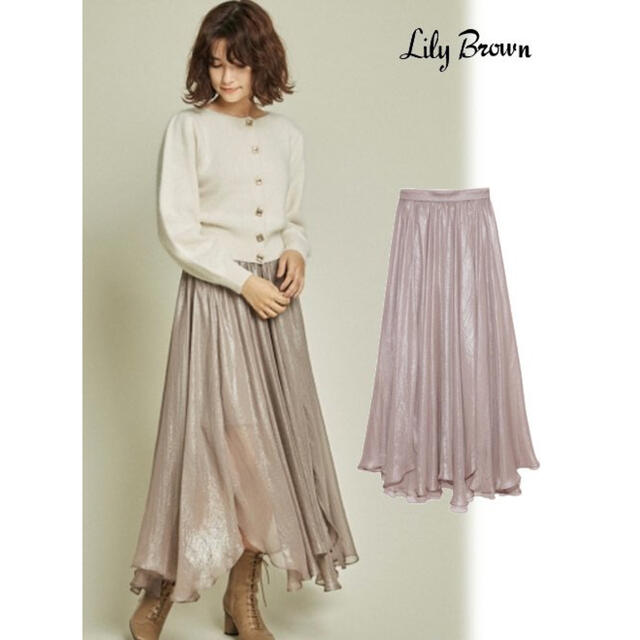 Lily Brown - リリーブラウン 光沢シアースカート 新品未使用の Lily Brown - リリーブラウン 光沢シアースカート 新品未使用の