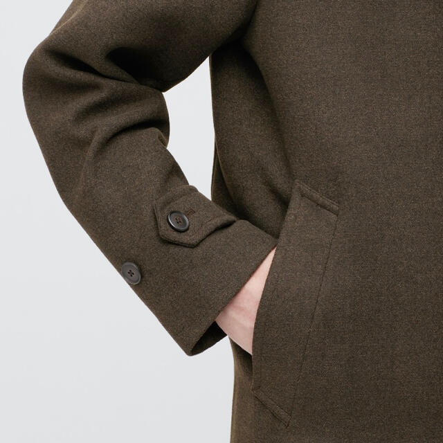 UNIQLO(ユニクロ)のユニクロ シングルブレストコート Sサイズ 男女兼用 ダークブラウン メンズのジャケット/アウター(ステンカラーコート)の商品写真
