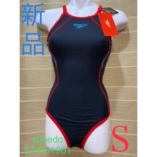 スピード(SPEEDO)のspeedo 練習水着 タッチ ターンズ STW01901 Ｓ　ブラック×レッド(水着)