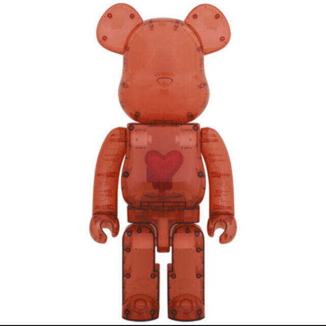 BE@RBRICK Clear Red Heart 1000％