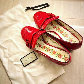 グッチ(Gucci)の専用【美品】GUCCI マーモント ミッドヒール パンプス 【赤】サイズ37(ハイヒール/パンプス)