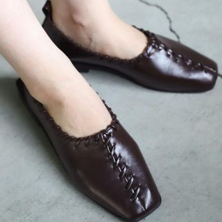 ◎超美品◎select MOCA セレクトモカ レースアップパンプス ブラウンL(ハイヒール/パンプス)