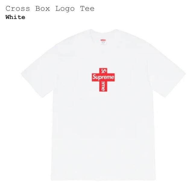 Supreme Cross Box Logo Tee, 白L - Tシャツ/カットソー(半袖/袖なし)