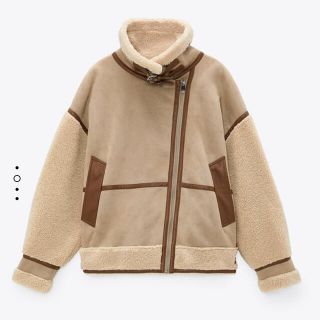 ザラ(ZARA)のZARA コンビフードジャンパーXS(ブルゾン)