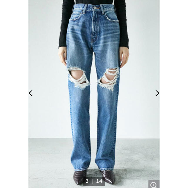 moussy(マウジー)のmoussy HW RIPPED STRAIGHT レディースのパンツ(デニム/ジーンズ)の商品写真