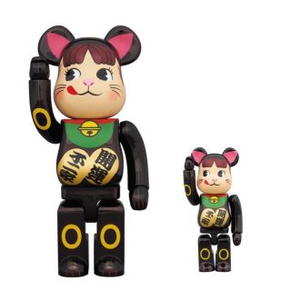 メディコムトイ(MEDICOM TOY)のBE@RBRICK 招き猫 ペコちゃん 黒メッキ 100％ ＆ 400％(その他)