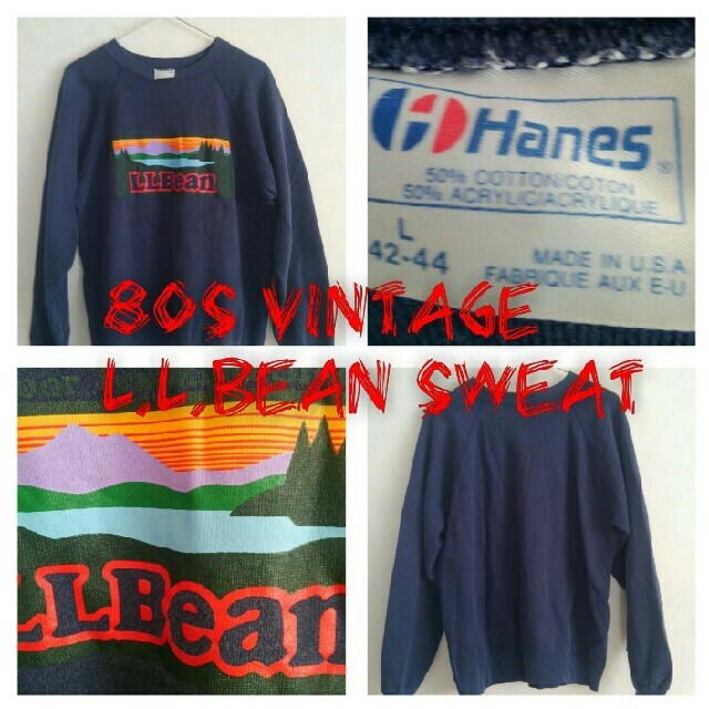 れている⒞ LLBEAN エルエルビーン/ヘインズ/80s/ビンテージ k8lvN