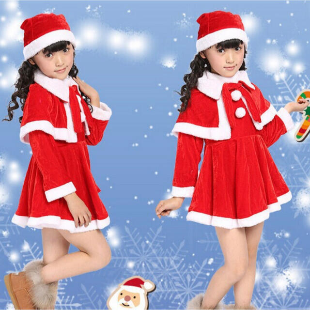 即日発送！ ベビー キッズ サンタ コスプレ なりきり クリスマス コスチューム キッズ/ベビー/マタニティのキッズ服女の子用(90cm~)(ワンピース)の商品写真