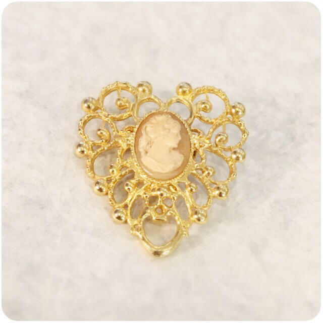 レディース✔️Vintage brooch cameo antique heart