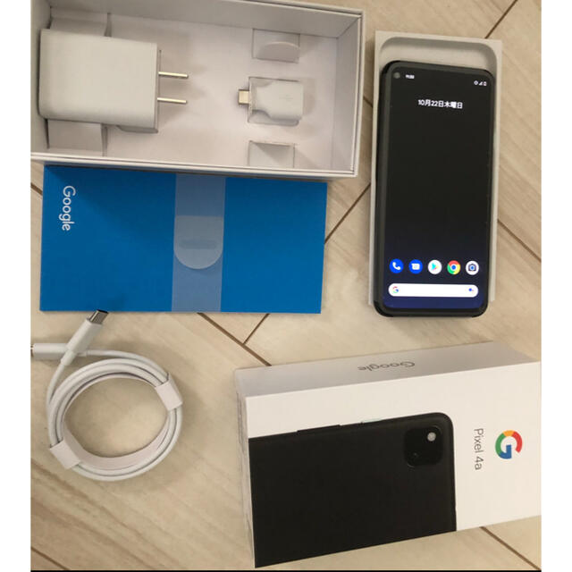 Google Pixel(グーグルピクセル)のGoogle Pixel 4a 本体 128GB 黒　ほぼ未使用　 スマホ/家電/カメラのスマートフォン/携帯電話(スマートフォン本体)の商品写真