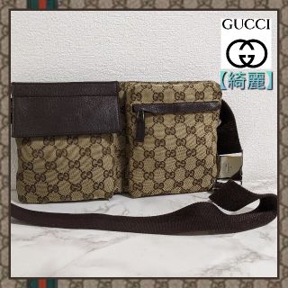 グッチ(Gucci)の【綺麗】GUCCI  ウエストバッグ 28566 GG柄 ブラウン(ボディバッグ/ウエストポーチ)