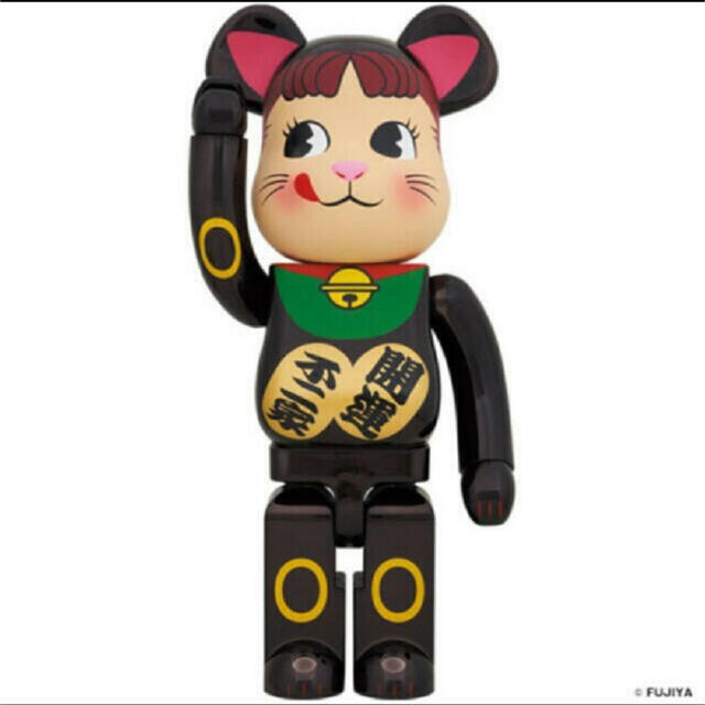 BE@RBRICK 招き猫 ペコちゃん黒メッキ 1000％