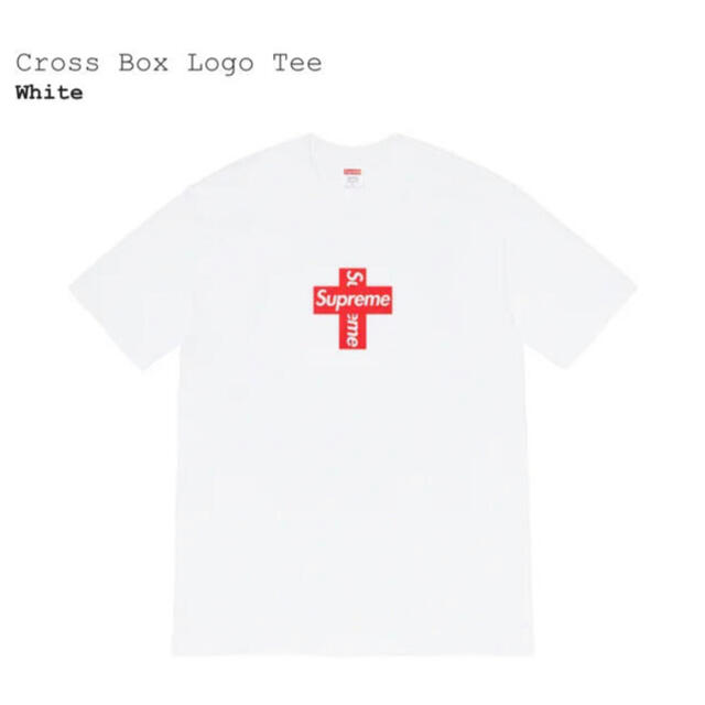 supreme Cross Box Logo Tee L  white 白