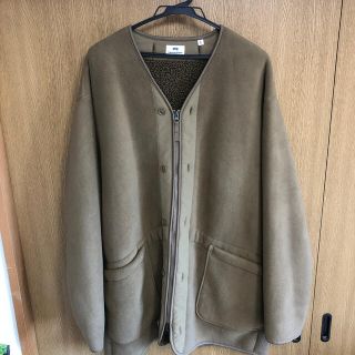 エンジニアードガーメンツ(Engineered Garments)の【中古】ユニクロ　ガーメンツ　フリースノーカラーコート　ベージュ(ノーカラージャケット)