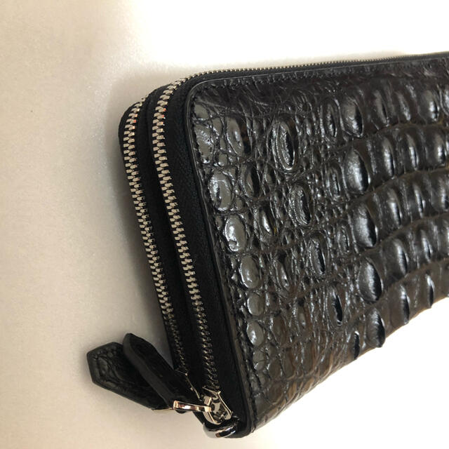 ☆未使用☆ クロコダイル テール 長財布 crocodile ラウンドジップ-