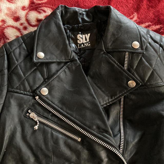 SLY LANG(スライラング)のSLY フェイクレザー　ライダースジャケット レディースのジャケット/アウター(ライダースジャケット)の商品写真