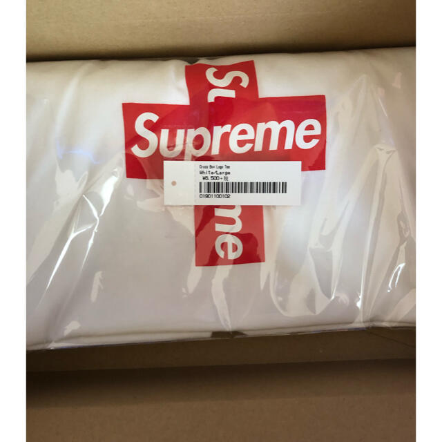 supreme cross box logo tee Lサイズ white