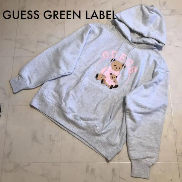 GUESS GREEN LABEL BEAR HOODIE パーカー 杢グレー