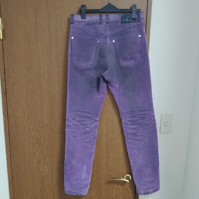 JOHN LAWRENCE SULLIVAN(ジョンローレンスサリバン)の《最安値》5POCKET FLOCKED DENIM PANTS /PURPLE メンズのパンツ(デニム/ジーンズ)の商品写真