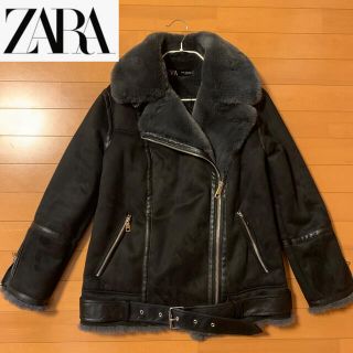 ザラ(ZARA)の試着のみ 完売品【xs】ザラ ダブルサイド仕様ジャケット ムートン ライダース(ムートンコート)