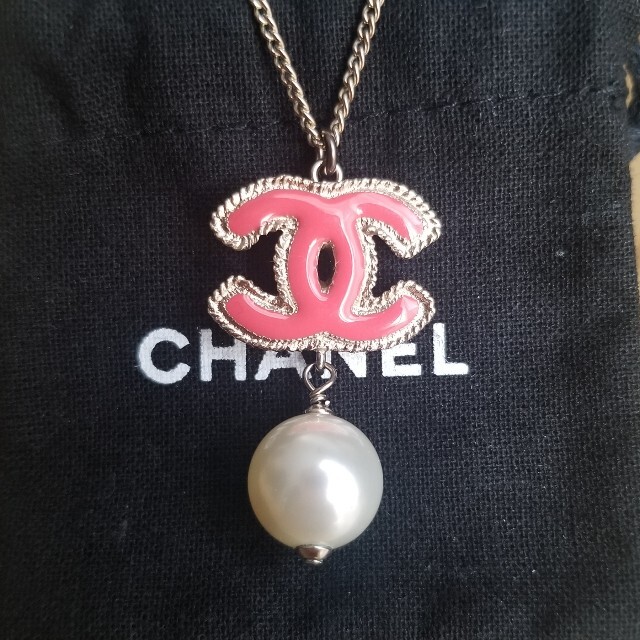 CHANELシャネル☆ココマーク フェイクパール ネックレス☆pinkピンク CHANELシャネル☆ココマーク フェイクパール ネックレス☆pinkピンク