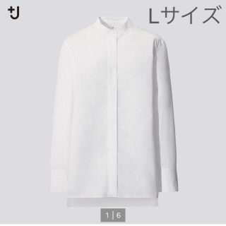 ユニクロ(UNIQLO)のUNIQLO+Jスーピマコットンスタンドカラーシャツ、ホワイト(シャツ/ブラウス(長袖/七分))