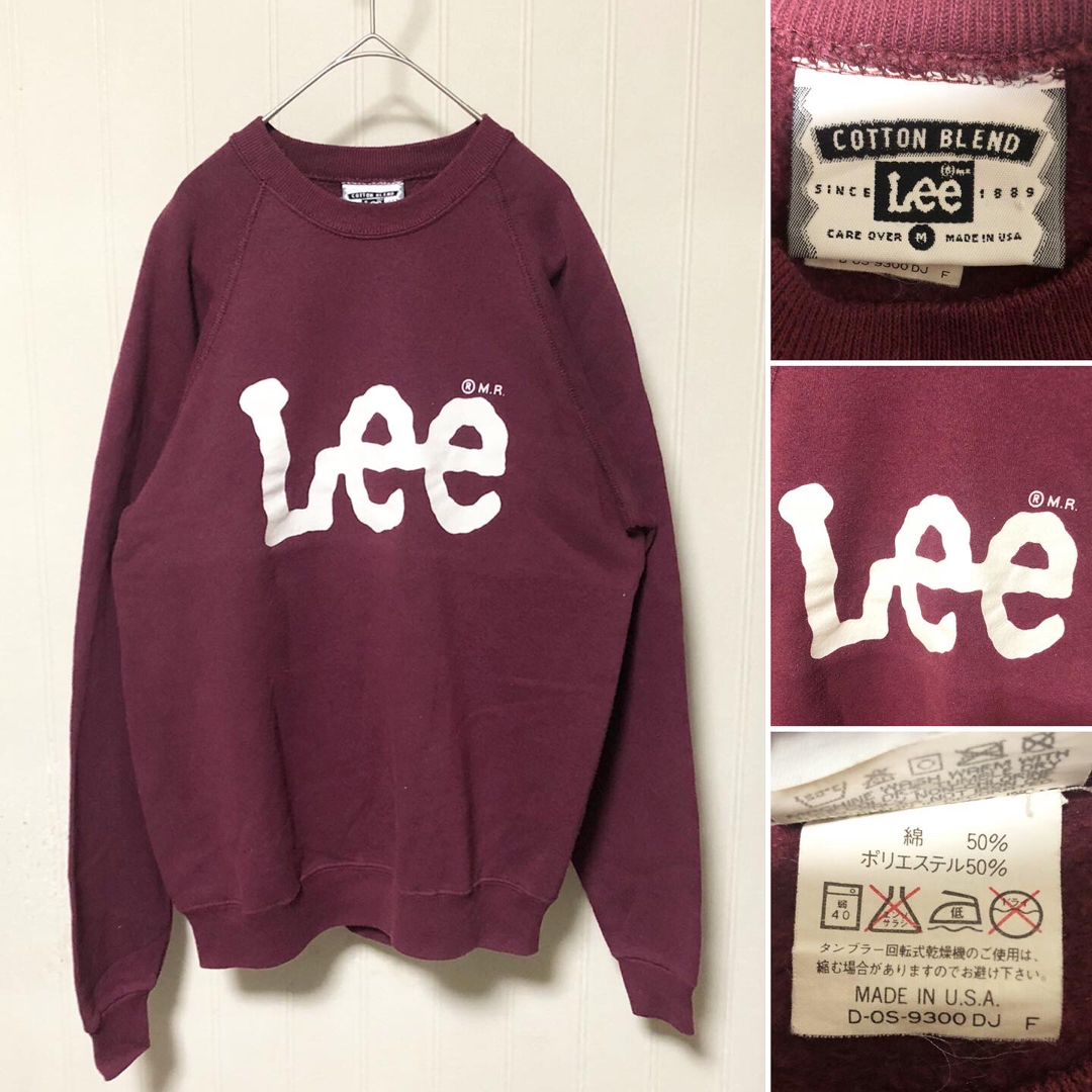 USA製 90s LEE リー デカロゴ スウェット ワインレッド