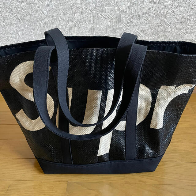 送Supreme 20SS Raffia Tote Bag シュプリーム 黒トートバッグ