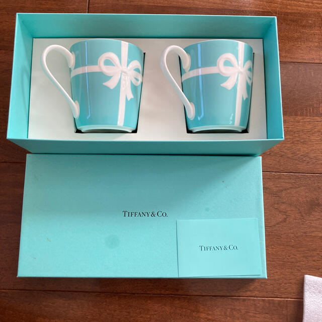 満点の TiffanyCo ティファニー ブルーリボン マグカップ 2個 未使用品