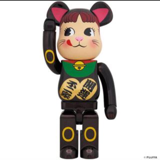 フジヤ(不二家)のベアブリック　招き猫　ペコちゃん　黒　1000% BE@RBRICK(キャラクターグッズ)