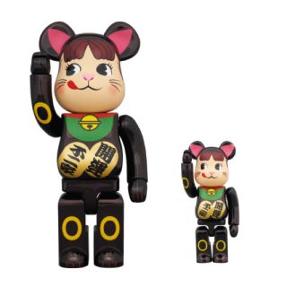 メディコムトイ(MEDICOM TOY)のBE@RBRICK 招き猫 ペコちゃん 黒メッキ 100% & 400%(その他)