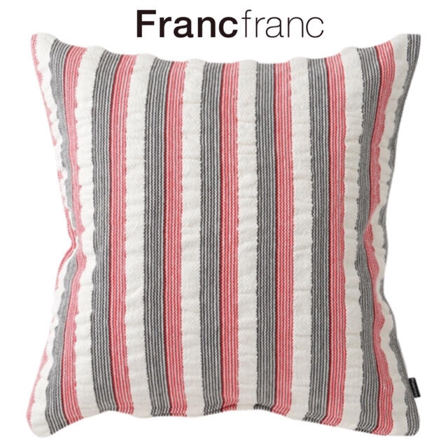 Francfranc(フランフラン)の❤新品タグ付き フランフラン ジャンシー クッションカバー【レッド✕ブラック】❤ インテリア/住まい/日用品のインテリア小物(クッションカバー)の商品写真