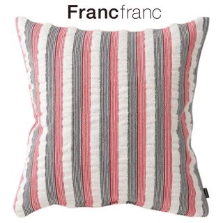 フランフラン(Francfranc)の❤新品タグ付き フランフラン ジャンシー クッションカバー【レッド✕ブラック】❤(クッションカバー)