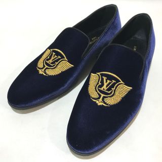 ルイヴィトン(LOUIS VUITTON)のルイヴィトン LOUIS VUITTON オートュイユ ライン 1A32RS ビジネスシューズ シューズ 靴 ドレスシューズ ベルベット ネイビー 新品同様(ドレス/ビジネス)