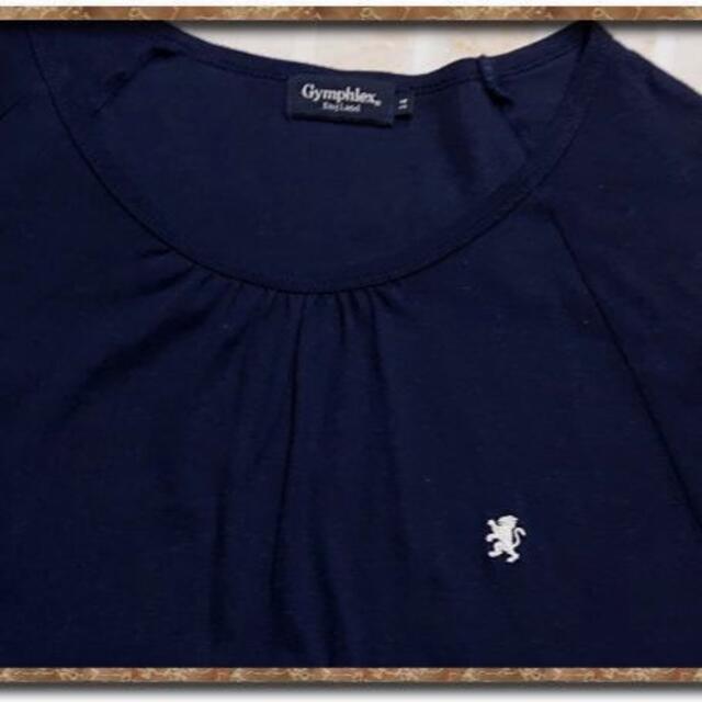 GYMPHLEX(ジムフレックス)のジムフレックス　刺繍入りカットソー　紺 レディースのトップス(カットソー(半袖/袖なし))の商品写真