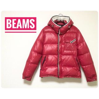 ビームス(BEAMS)の美品 BEAMS×pertex ダウンジャケット メンズ M 赤 レッド(ダウンジャケット)