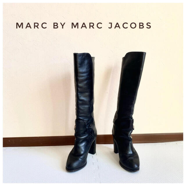 MARC BY MARC JACOBS(マークバイマークジェイコブス)のMarc by Marc Jacobs 本革ロングブーツ　ブラック レディースの靴/シューズ(ブーツ)の商品写真