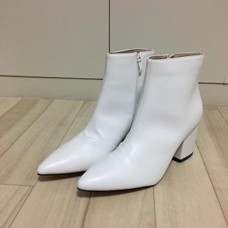ヒールブーツ 白 ホワイト メンズサイズ uk9 サイドジップ