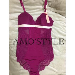 アモスタイル(AMO'S STYLE)のベリー「サイズL」シグネチャーレース ノンワイヤーボディスーツ(その他)