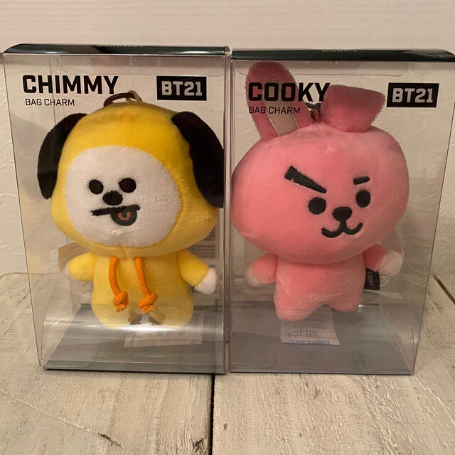 防弾少年団(BTS)(ボウダンショウネンダン)のBT21 ビッグチャーム　ぬいぐるみキーホルダー　COOKY CIMMY エンタメ/ホビーのタレントグッズ(アイドルグッズ)の商品写真