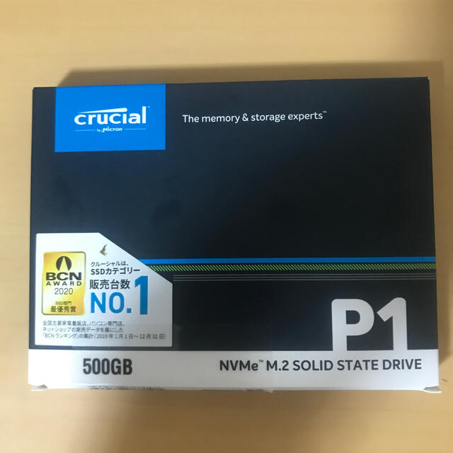 crucial NVMe PCIe M.2 SSD 500GB 未使用PCパーツ