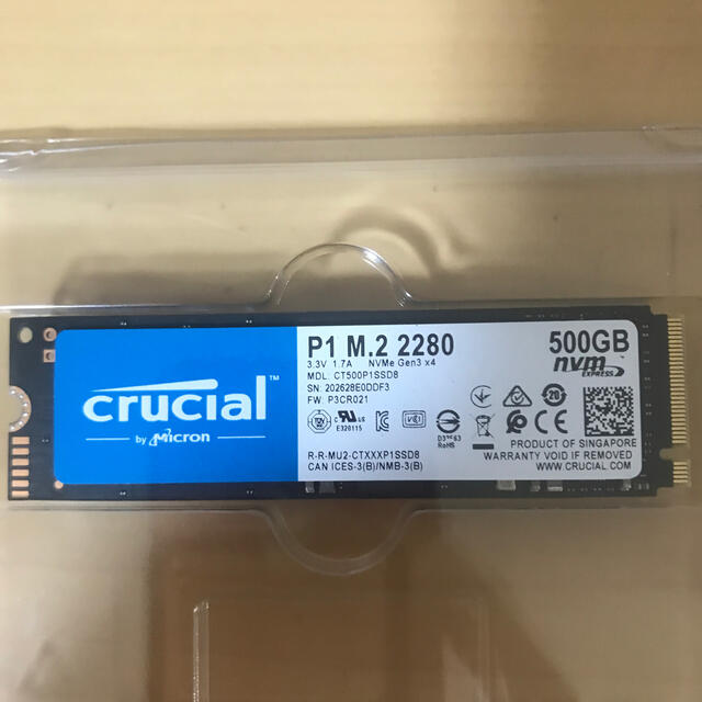 crucial NVMe PCIe M.2 SSD 500GB 未使用 1