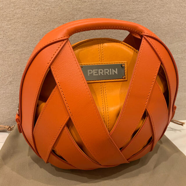 結婚祝い paris perrin 新品 ペラン スモール オレンジ バッグ パニエ ハンドバッグ