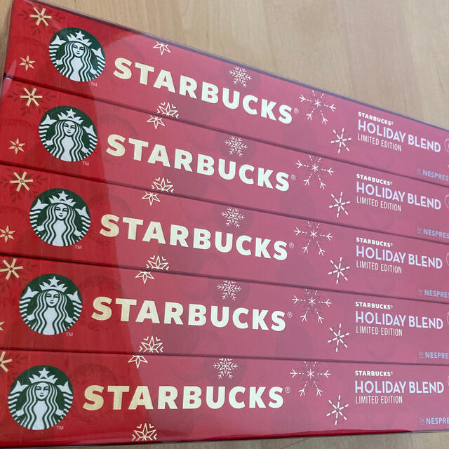 Starbucks Coffee(スターバックスコーヒー)の【新品未開封・期間限定】STARBUCKS ネスプレッソカプセル 5箱(50個) 食品/飲料/酒の飲料(コーヒー)の商品写真