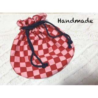 ハンドメイド＊まんまる巾着バック＊プチサイズ＊ピンク(バッグ)