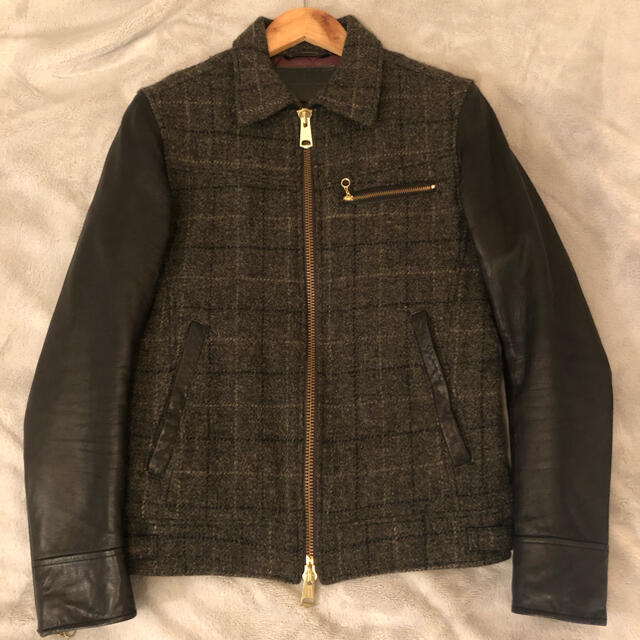 JACKROSE Vintage × Harris Tweed 袖レザー　ウール | フリマアプリ ラクマ