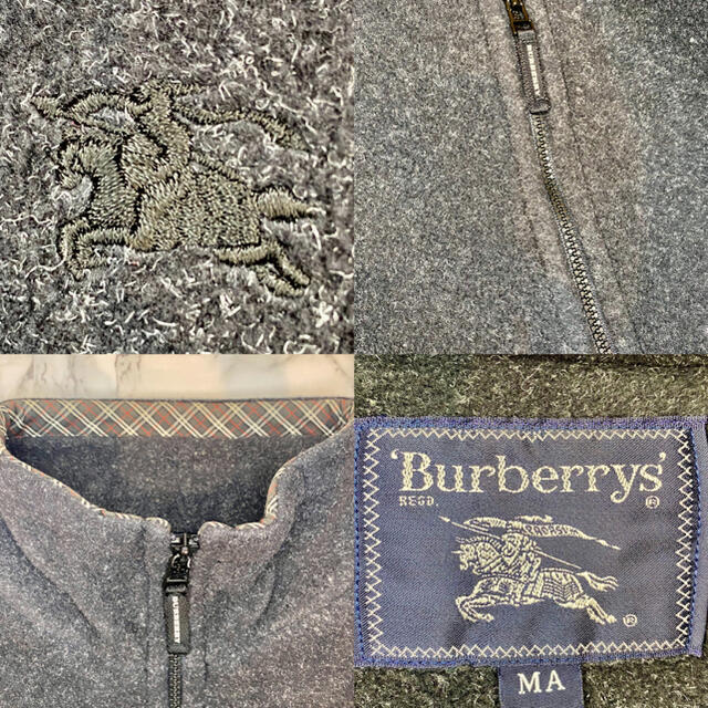 BURBERRY(バーバリー)の【美品】希少　Burberry フリース　メンズ　紺　M レディース　男女兼用品 メンズのトップス(パーカー)の商品写真