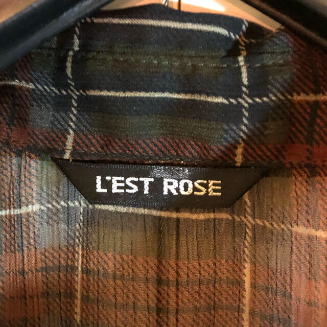 L'EST ROSE(レストローズ)のL’EST ROSE レストローズ シフォンワンピース 13 ブラウン チェック レディースのワンピース(その他)の商品写真