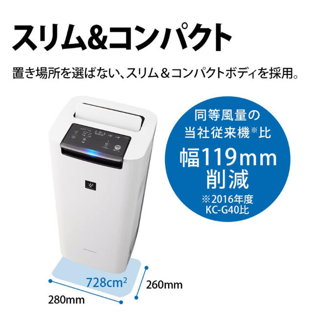  8,969円シャープ 加湿空気清浄機 KI-JS40W 高濃度プラズマクラスター25000